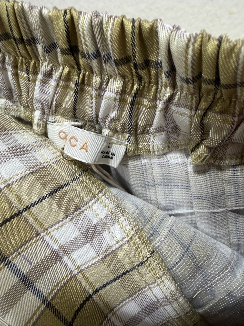 💛 5 for $25! NWT O. Vianca Olive Plaid Pleated Mini Skirt - Large - Picture 5 of 7